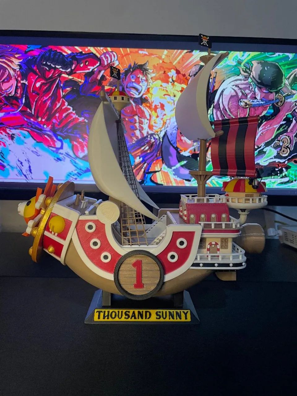 Barco Thousand Sunny One Piece 3D - Peça Decorativa