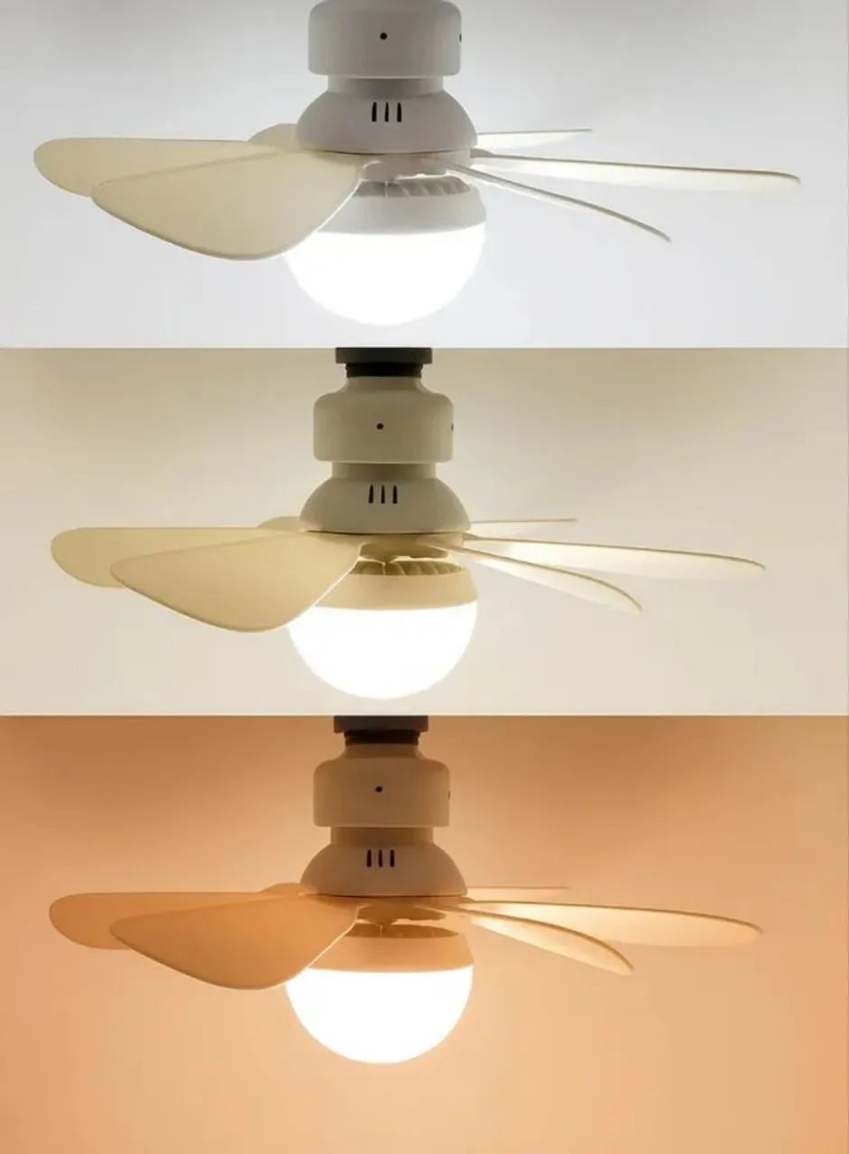 ? Lâmpada com Ventilador de 5 Pétalas