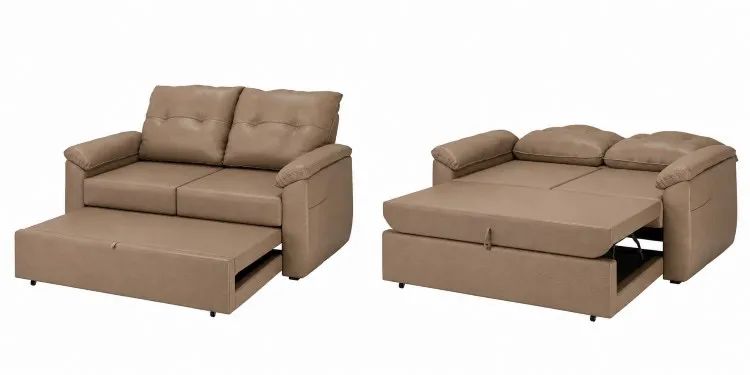 Sofá Cama Luma 1,60m em Corino s65