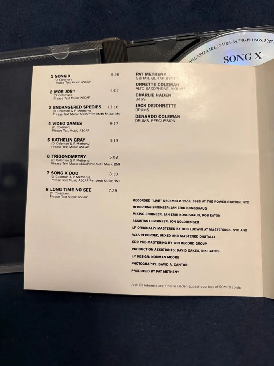 CD Pat Metheny & Ornette Coleman - Song X - Foto 5