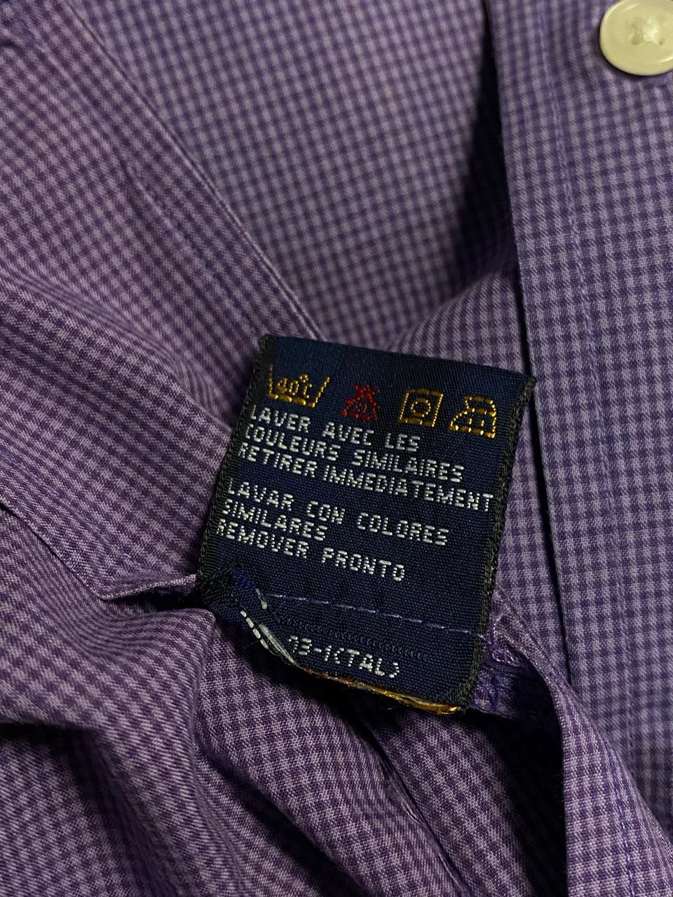 Camisa Tommy Hilfiger Vintage 100% Algodão Lilás - Tam. M - Foto 2