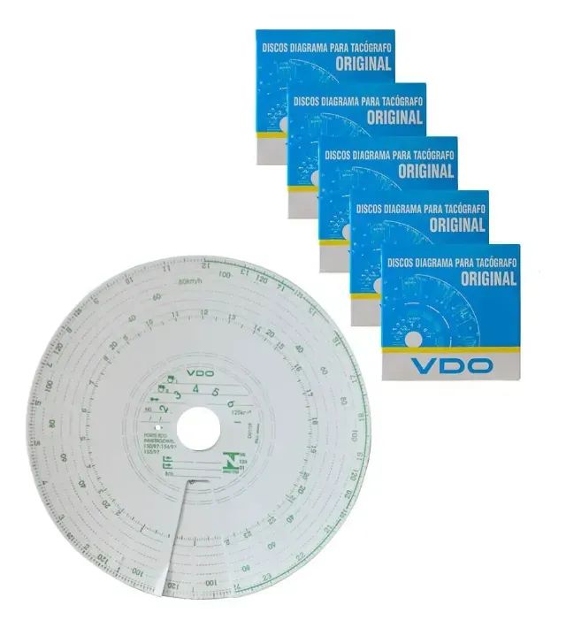 Kit 5 Caixas Disco Diagrama Tacógrafo Semanal - Foto 2