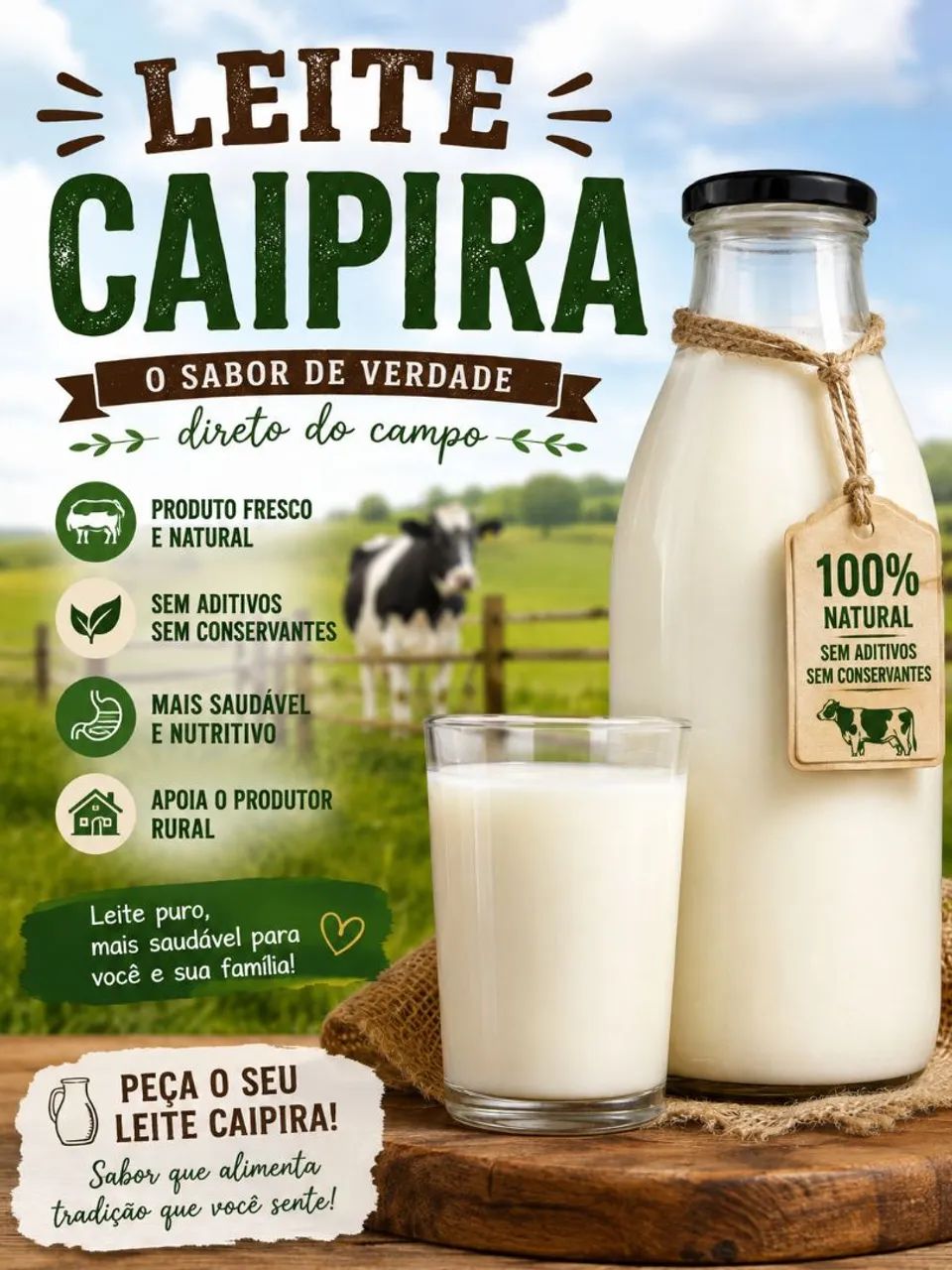 Leite caipira e queijo  - Foto 2