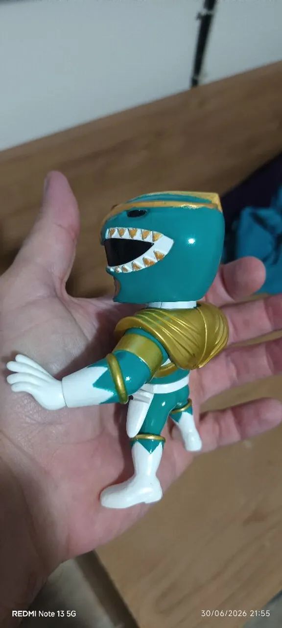 Boneco Power Ranger verde Metal - Foto 4