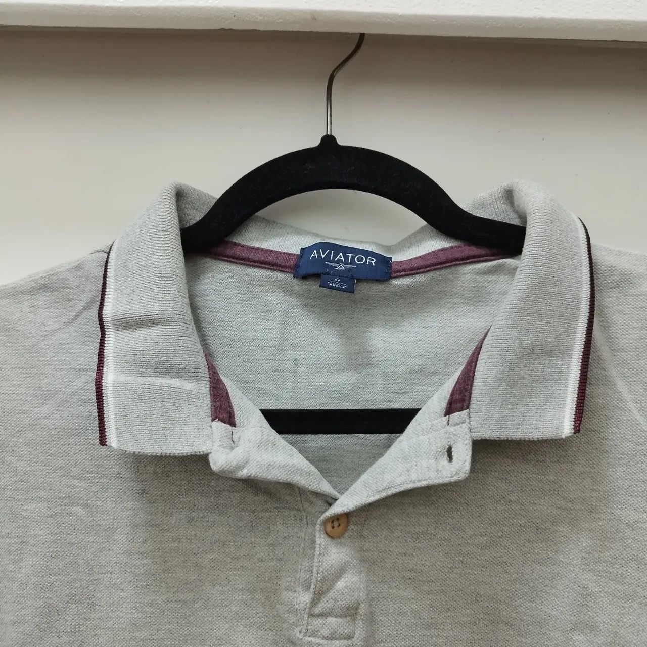 Camisa Polo Aviator Cinza