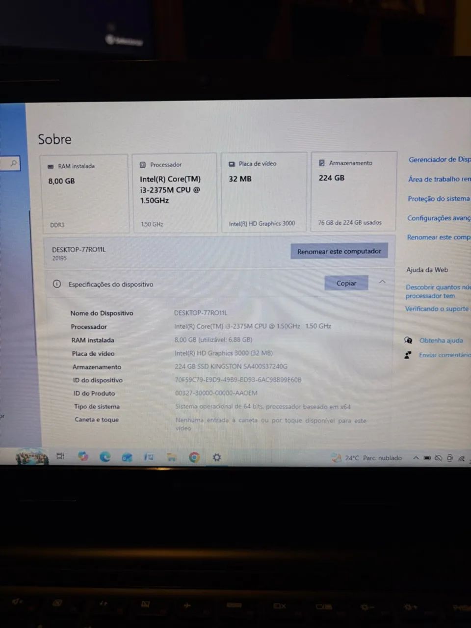 Notebook Lenovo 14? Core i3 | 8GB RAM | SSD 240GB | Windows 10 - Foto 4