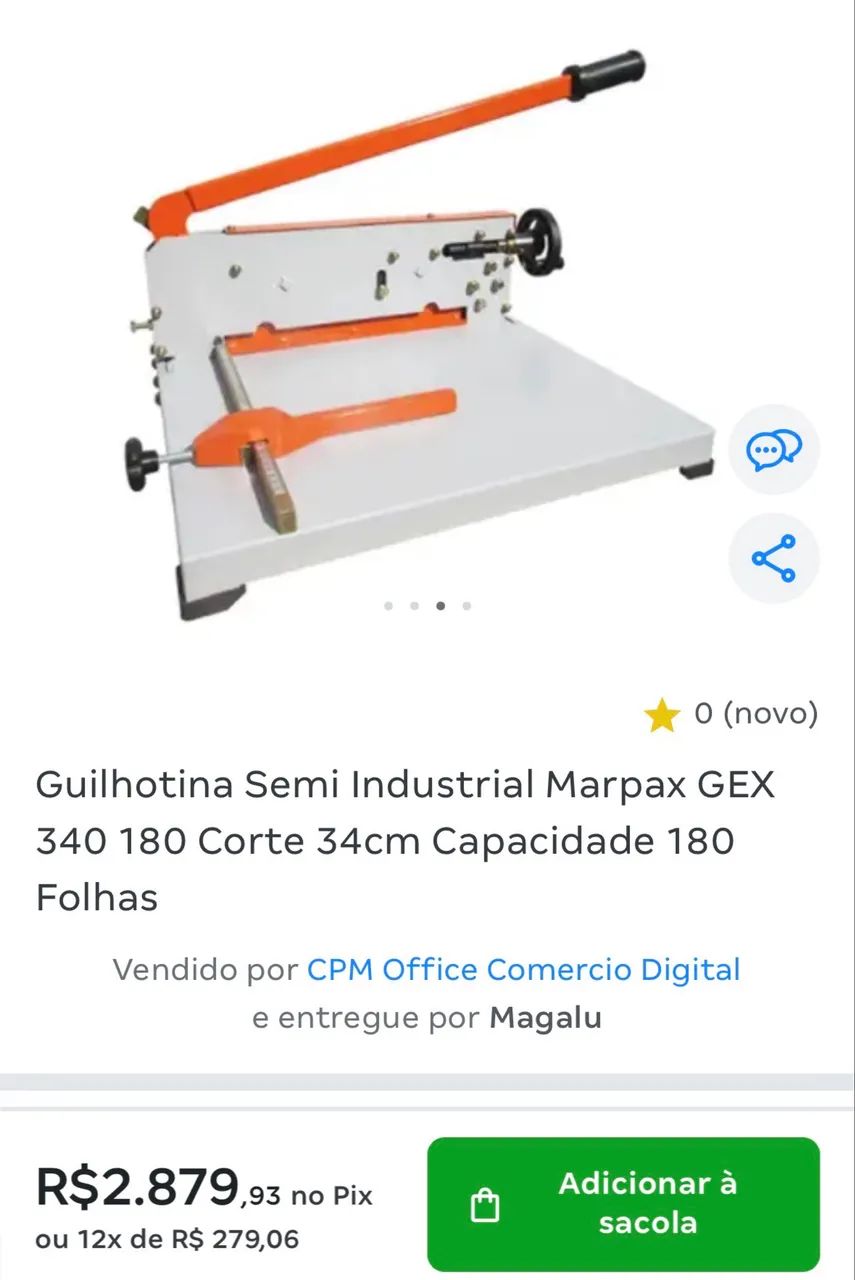 Guilhotina Semi Industrial Marpax GEX 340 180 Corte 34cm Capacidade 180 Folhas - Foto 4