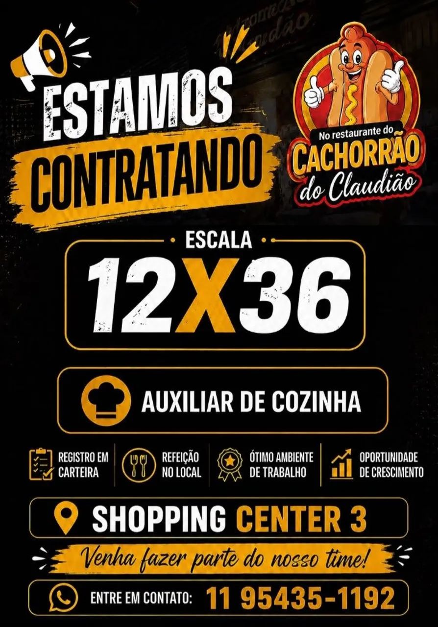 Contrata-se Auxiliar de cozinha 