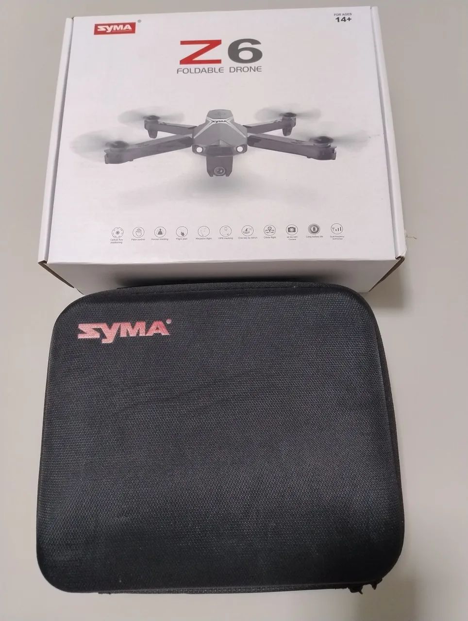 DRONE SYMA Z6 FOLDABLE - NA CAIXA - NUNCA USADO - COM ACESSÓRIOS RESERVA 