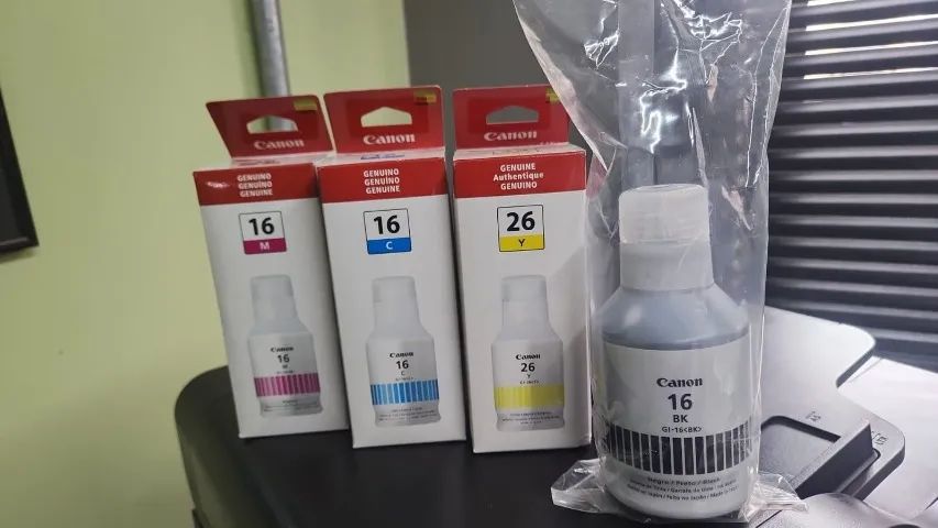 Kit Tintas Canon Originais GI-16 / GI-26 (CMY + Preto) Lacradas