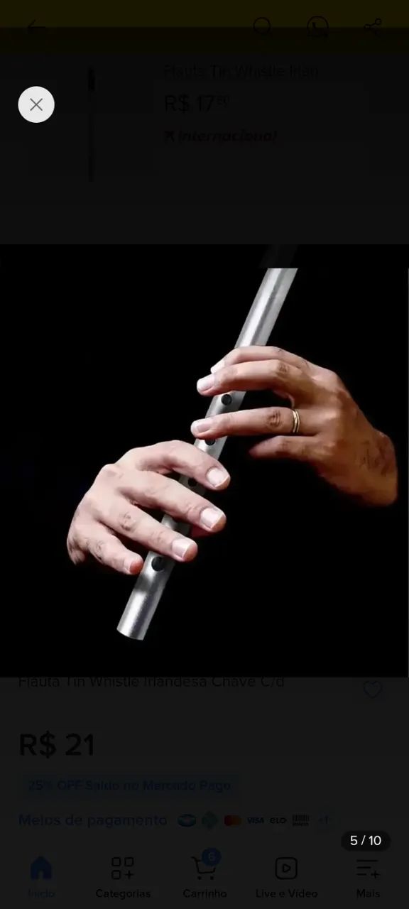 Flauta tin whistle em D - Foto 2