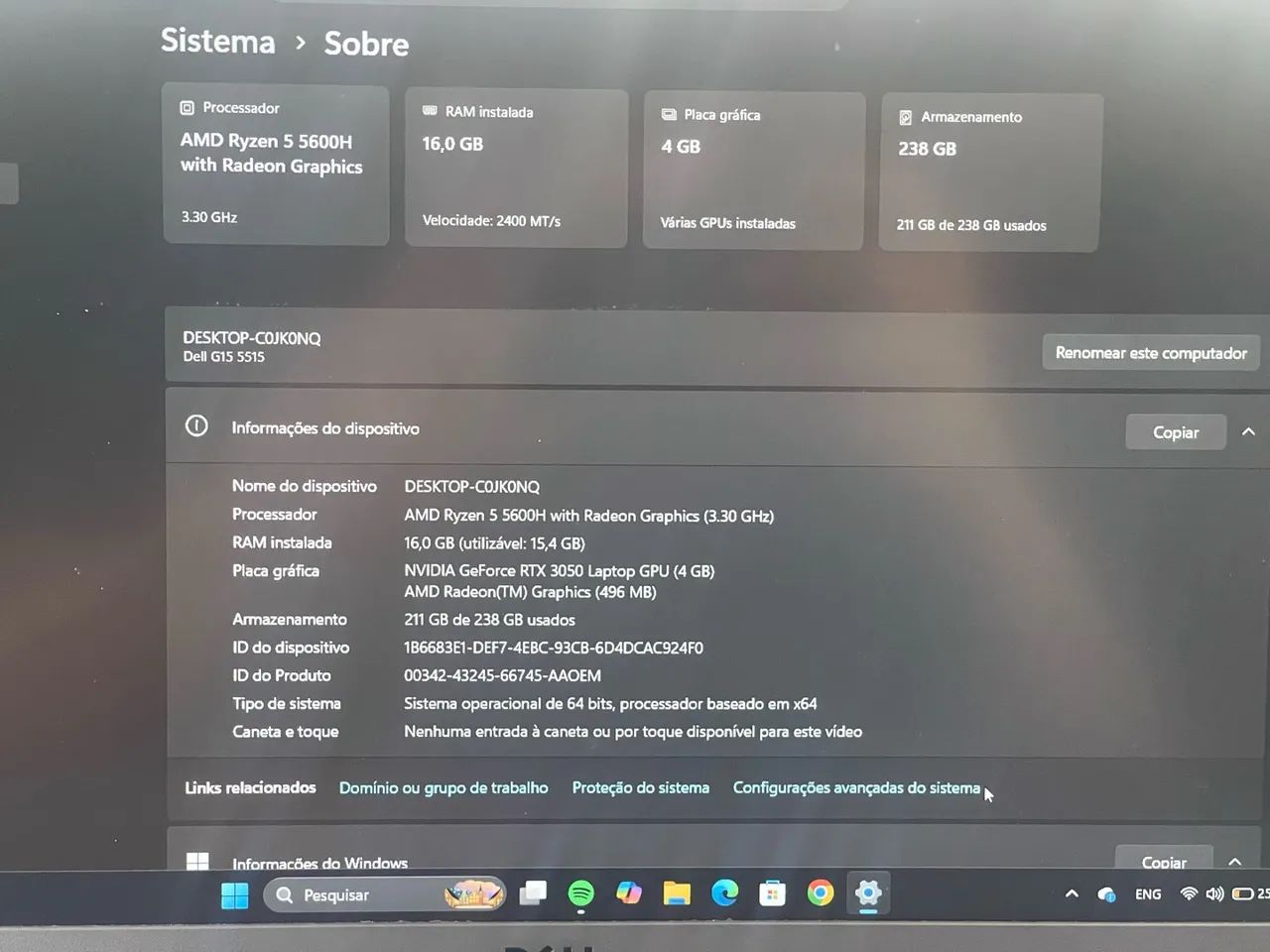 Notebook Dell g15 5515 - Foto 4