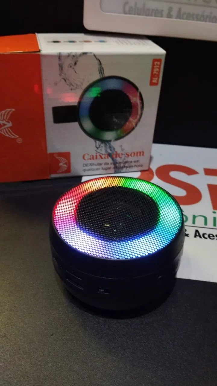 Caixa de som com suporte para guidão moto ou bicicleta - Aparelhos
