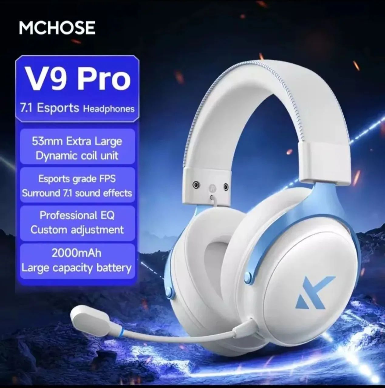 Headset Wireless Mchose V9 PRO (NOVO)