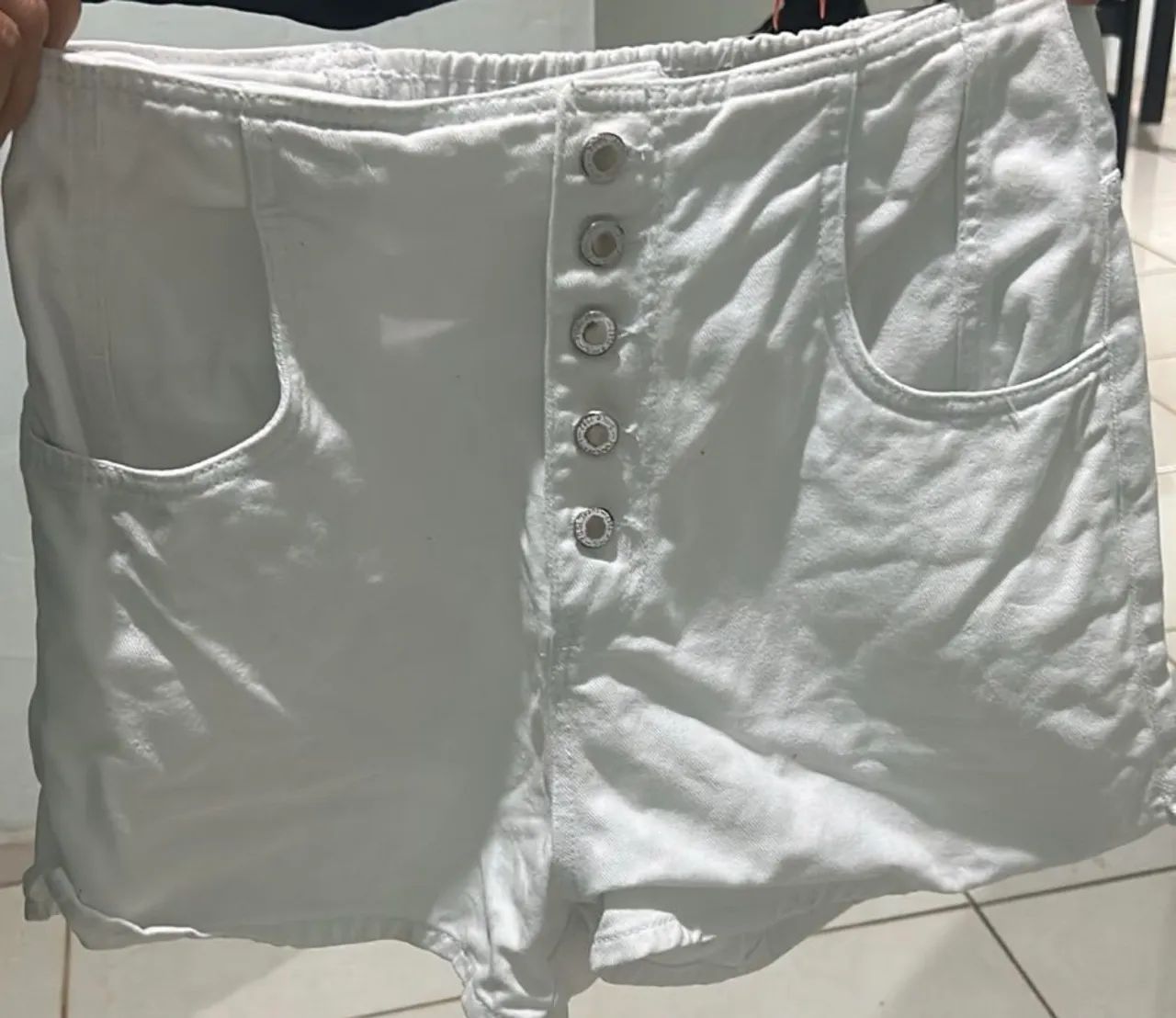 Short jeans branco 42