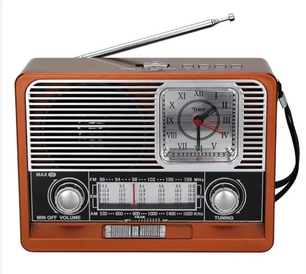 Rádio Retrô com Bluetooth, Relógio e Antena - Foto 3