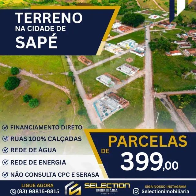 COMPRE SEU LOTE COM PARCELINHAS DE R$ 399,00