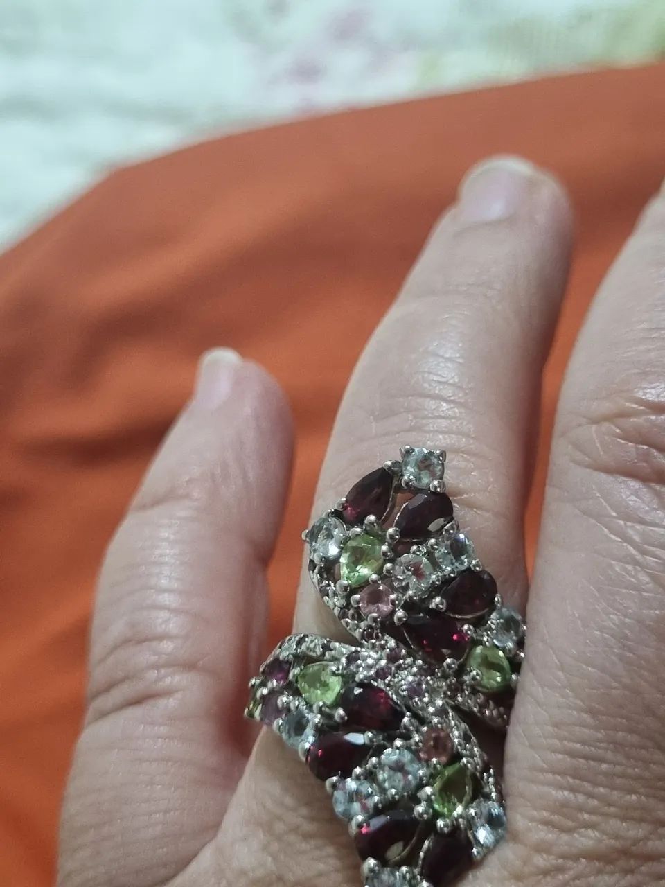 Anel em prata com pedras naturais - Foto 4