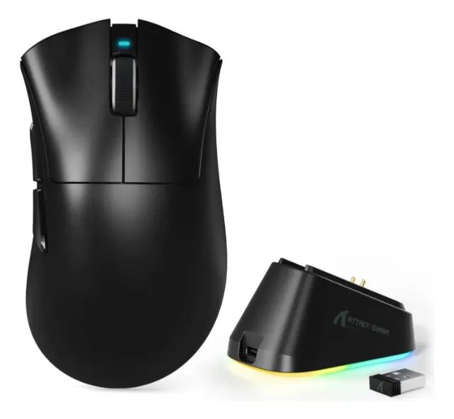 Mouse Gamer Sem Fio Attack Shark V3 Pro Com Dock Carga