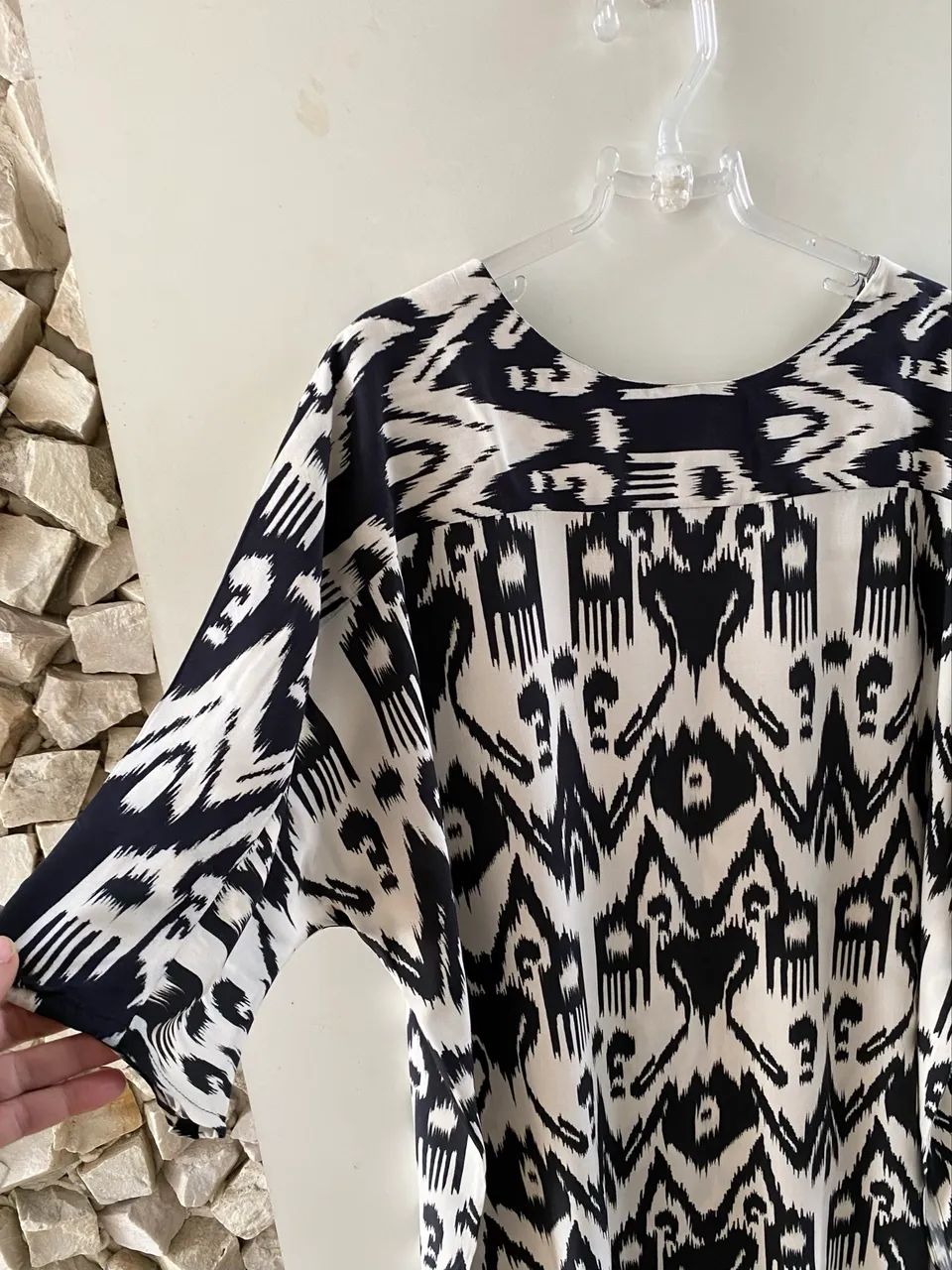 kaftan SOUQ ikat preto e branco - Foto 2