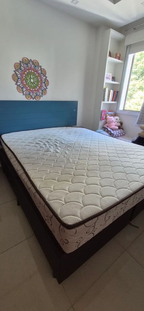Cama Queen (Base + Colchão) Ortobom - Foto 2