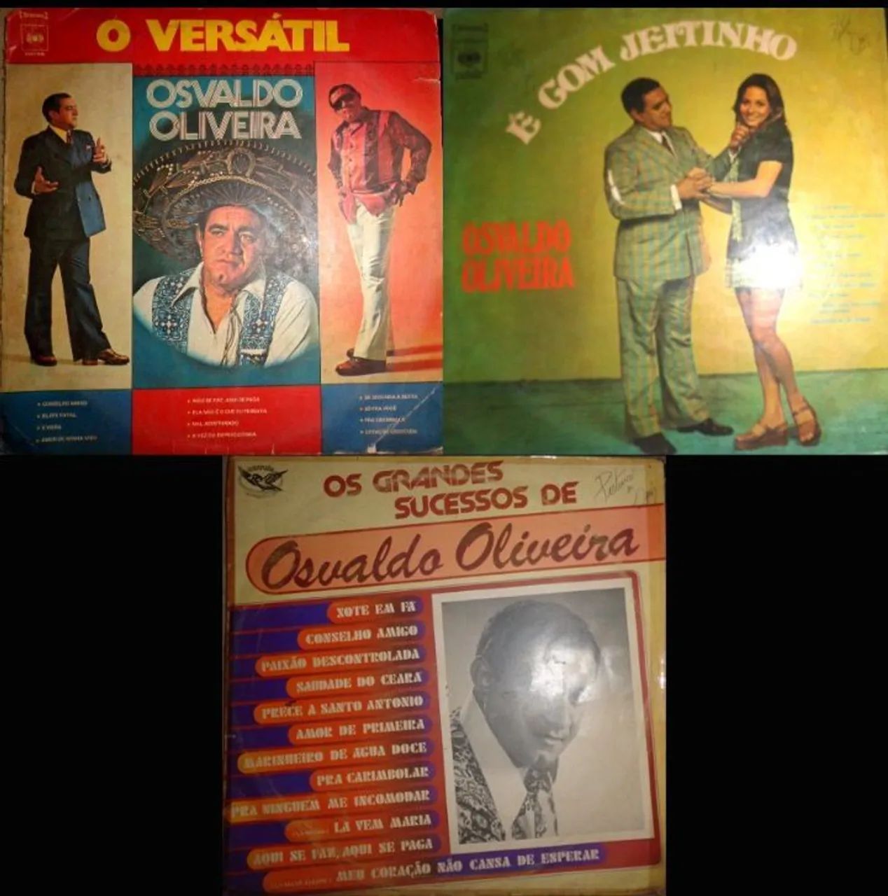 3 LPs Osvaldo Oliveira, brega