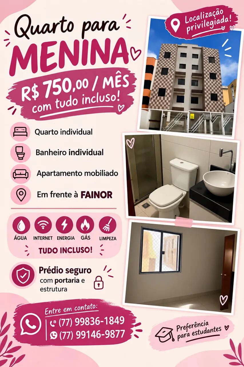 Vaga de quarto FEMININO 