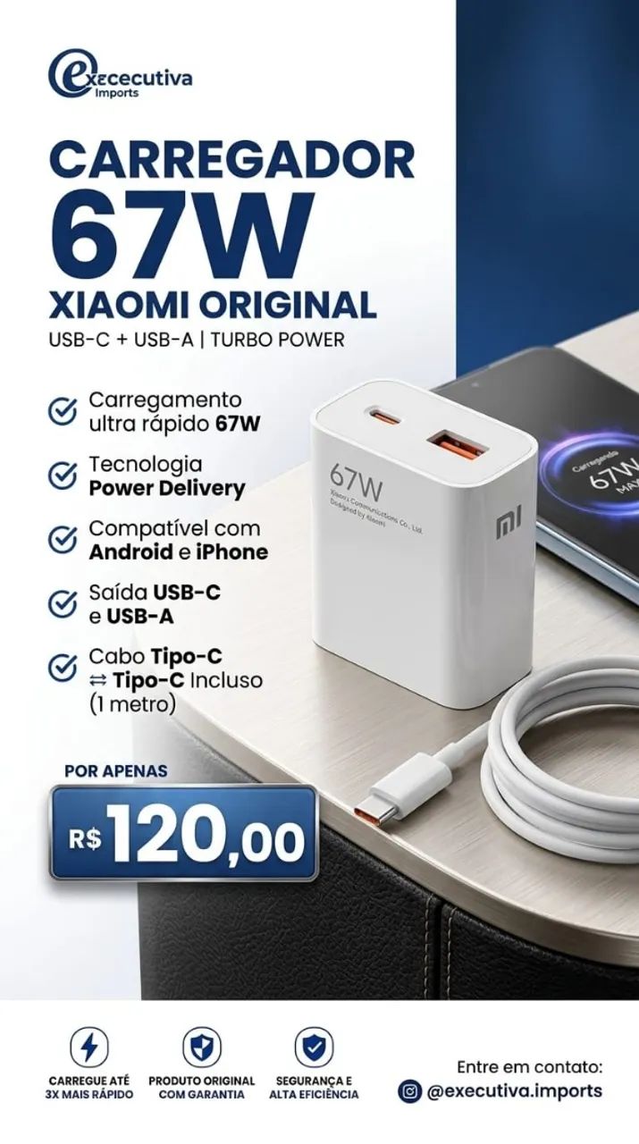 Carregador Xiaomi Original