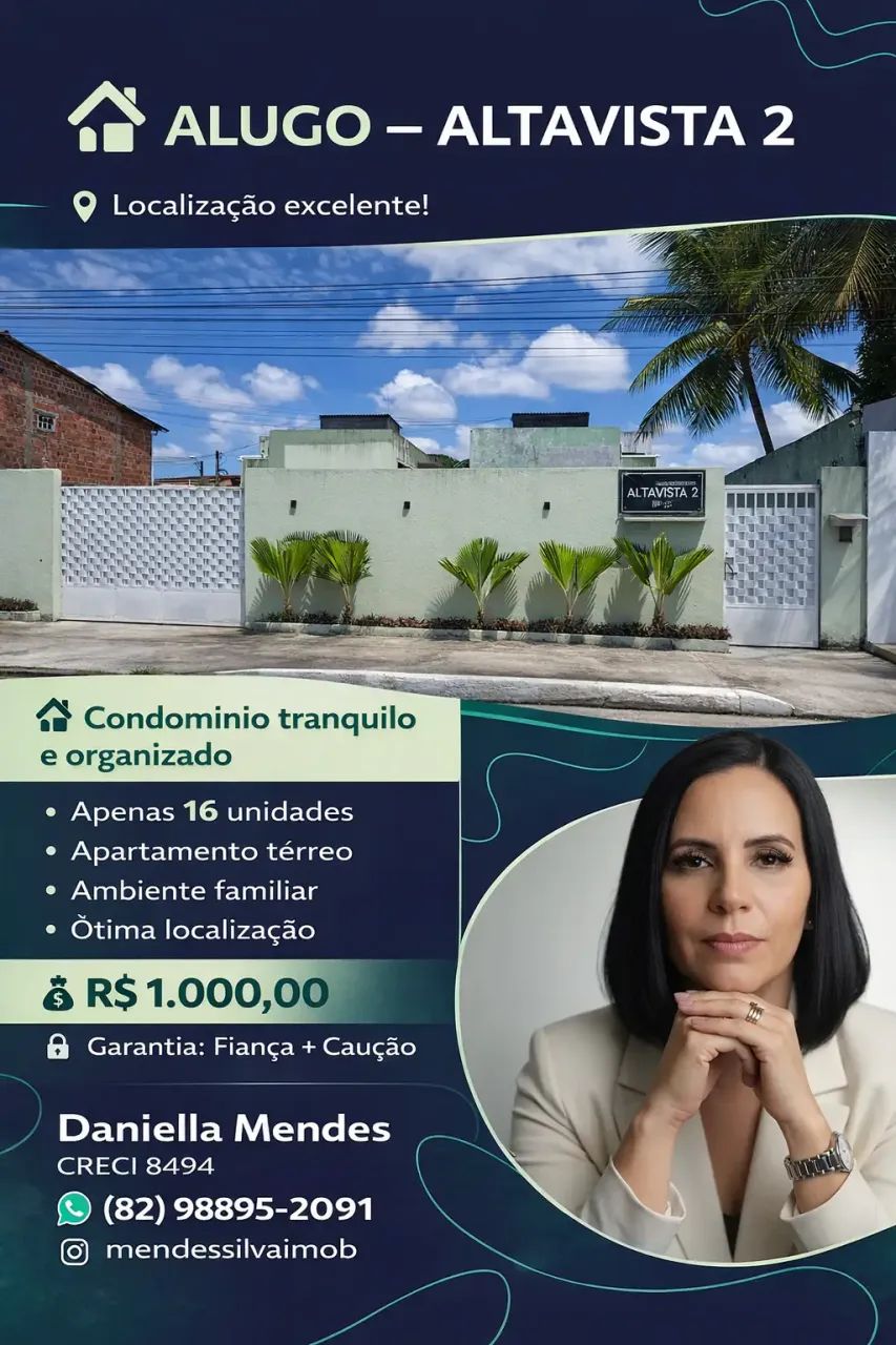 Apartamento para locação no RESIDENCIAL ALTA VISTA II MACEIÓ AL, CIDADE UNIVERSITÁRIA, Mac