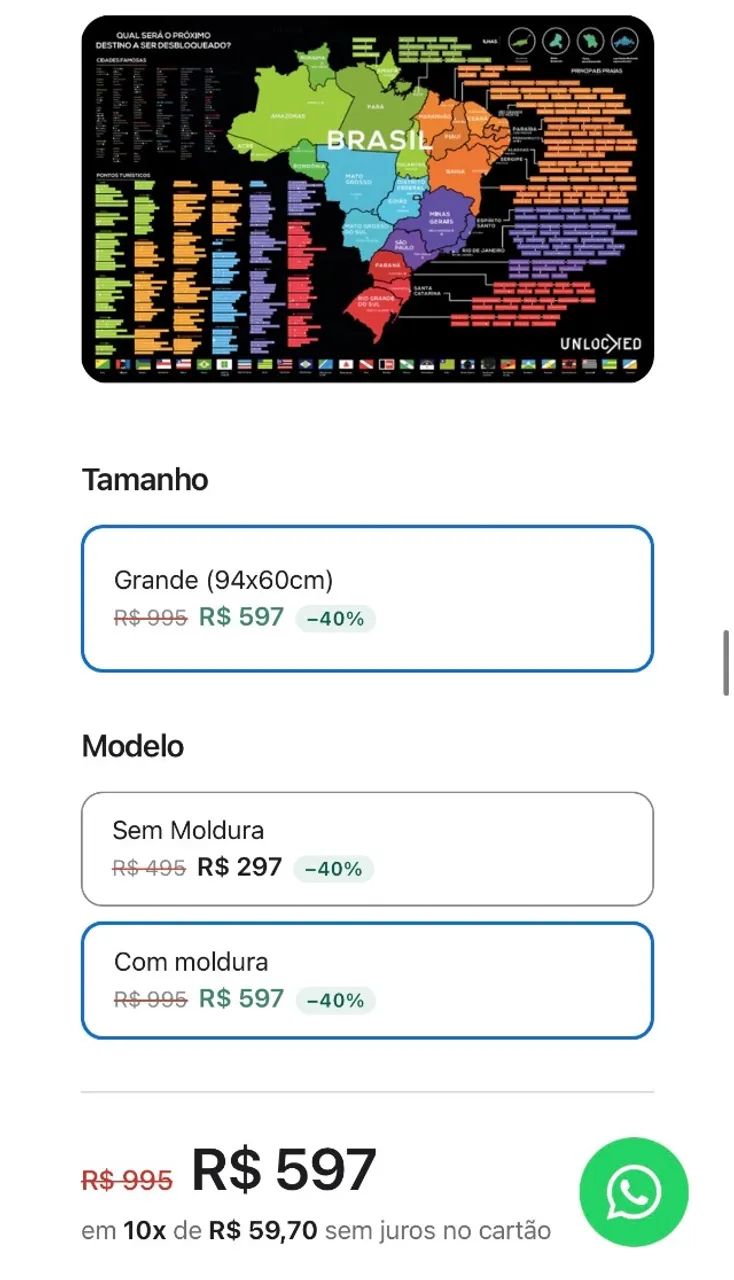 Quadro de raspar mapa do Brasil  - Foto 5