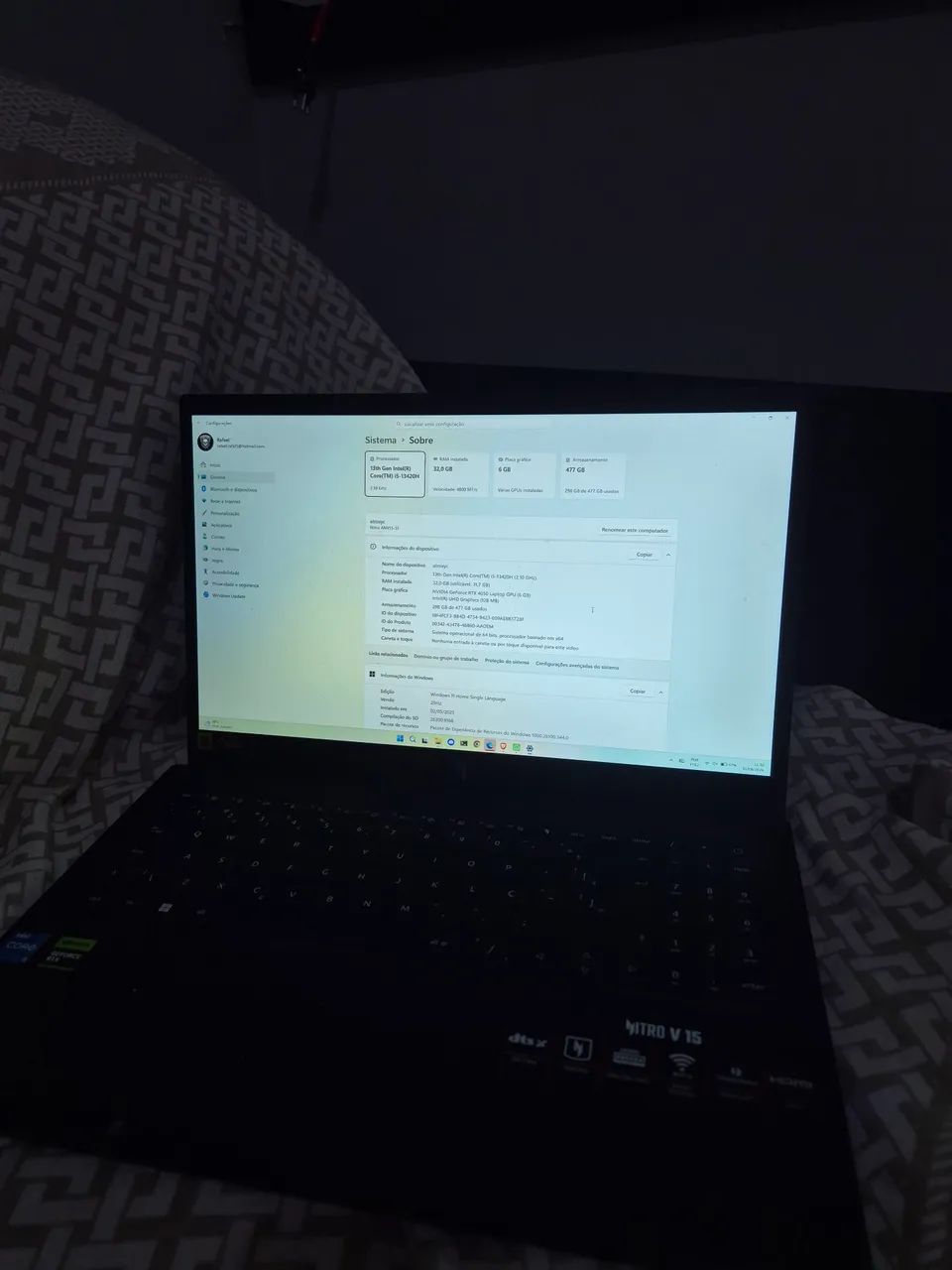 R$4600 Notebook Acer Nitro V15 RTX4050<br>Com RAM ADICIONADO - Foto 3