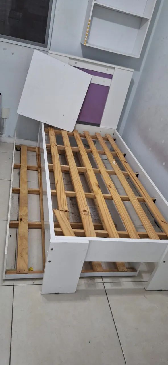 Cama Solteiro Infantil + Base Auxiliar