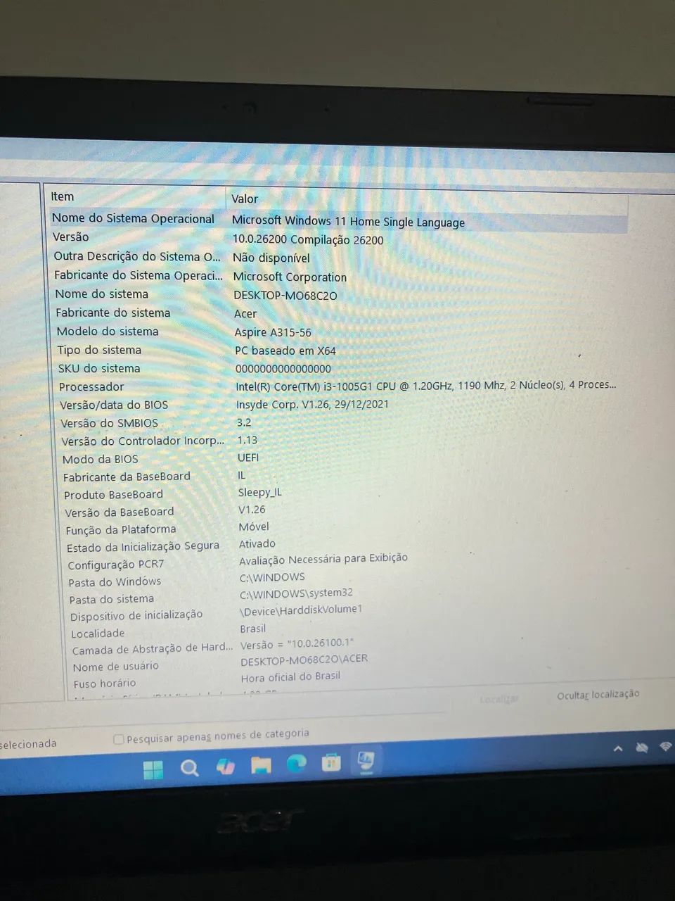Notebook Acer Aspire 3 A315-56