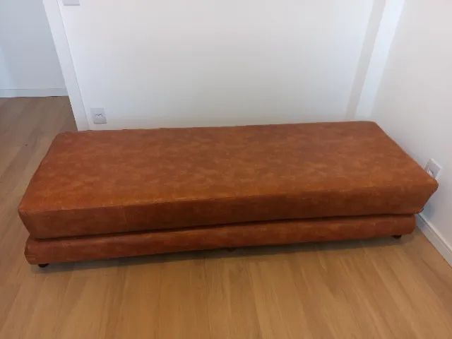 Sofá Modular / Recamier em Couro Legítimo (2 Peças) - Oportunidade!