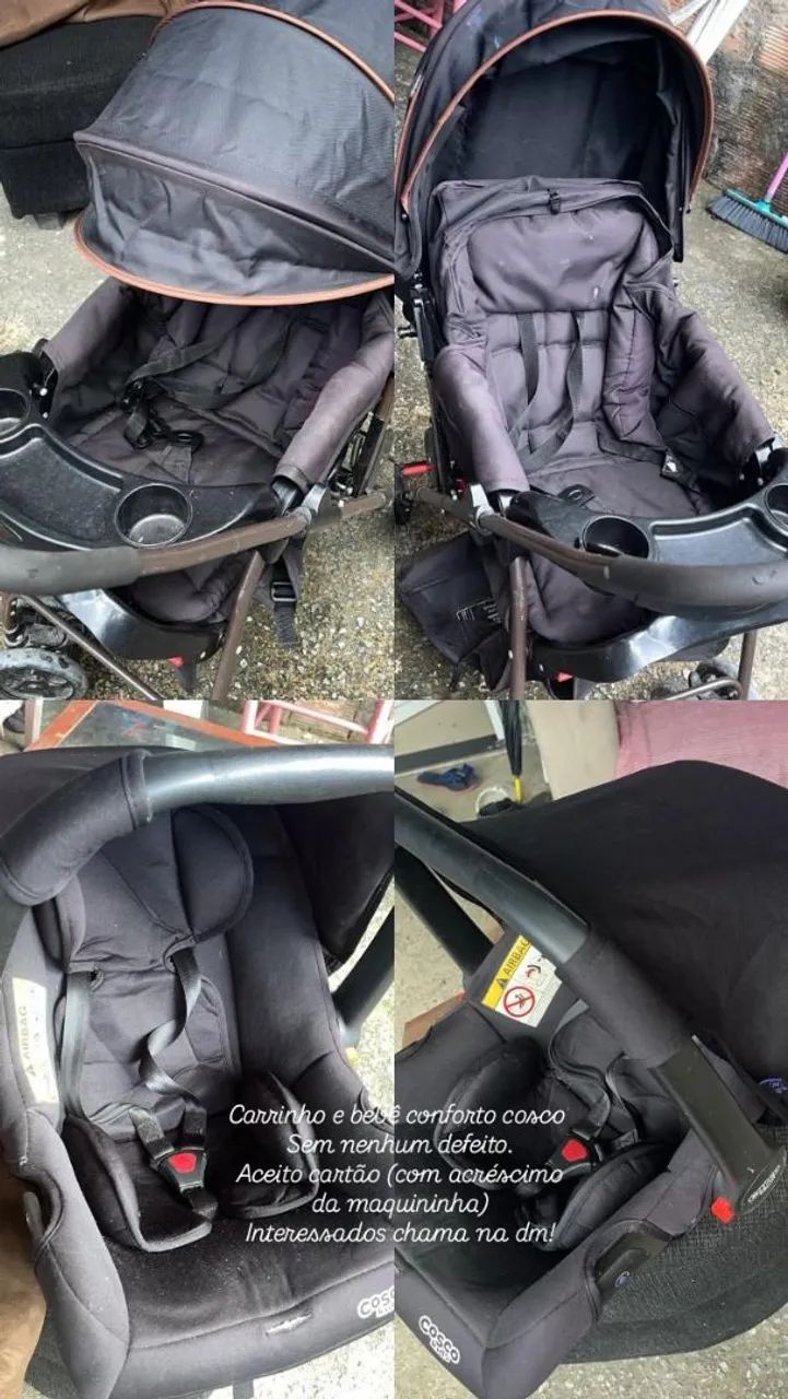 CARRINHO DE BEBÊ E BEBÊ CONFORTO COSCO