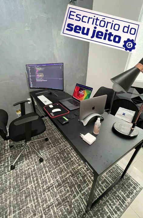 Mesa de Escritório 1,80m NOVA Estilo Industrial Multiuso Computador Gamer Notebook Office - Foto 2