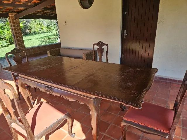 Mesa  de Jantar Antiga Provençal com 5 Cadeiras - Foto 3