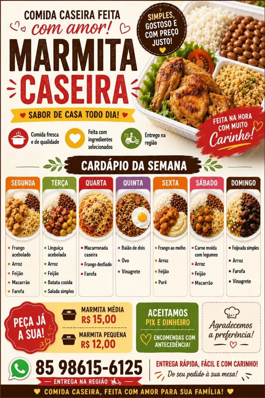 Sabor, qualidade e praticidade em cada marmita ?
