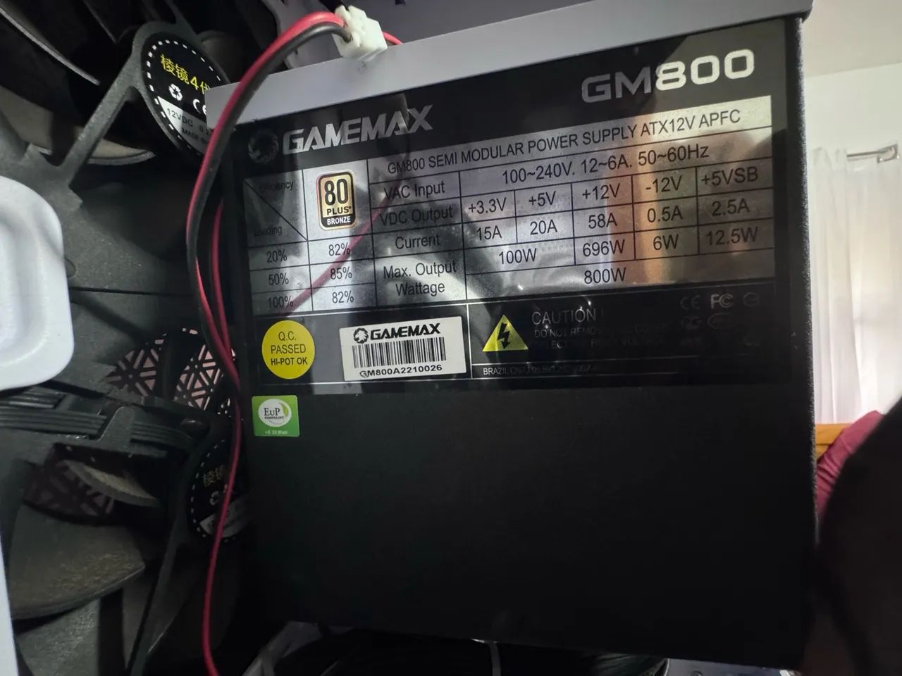 Fonte gamemax 800w semi modular  - Foto 2