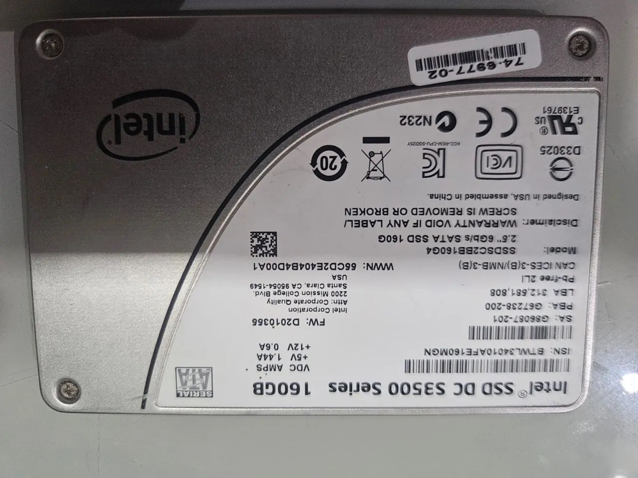 SSD SATA notebook 160GB