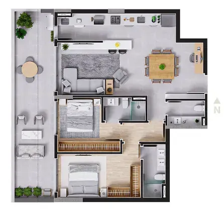 PLANTA 91m²