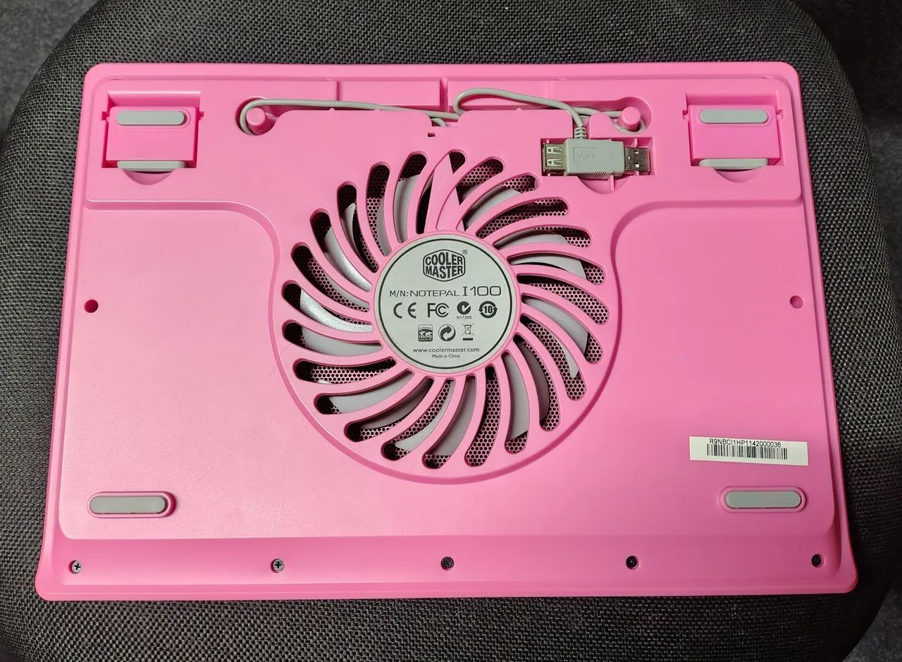 BASE PARA NOTEBOOK COM COOLER ROSA E PRETA  - Foto 2