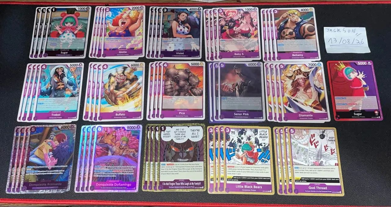 Deck Doflamingo Roxo + Pool completa + Extras One Piece TCG - Foto 3