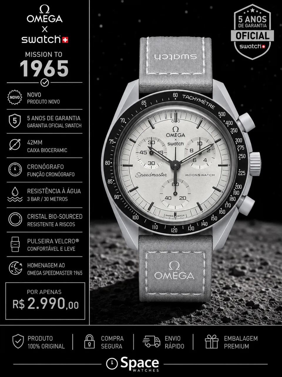 Omega X Swatch Mission To 1965 - Smartwatches - Canoinhas