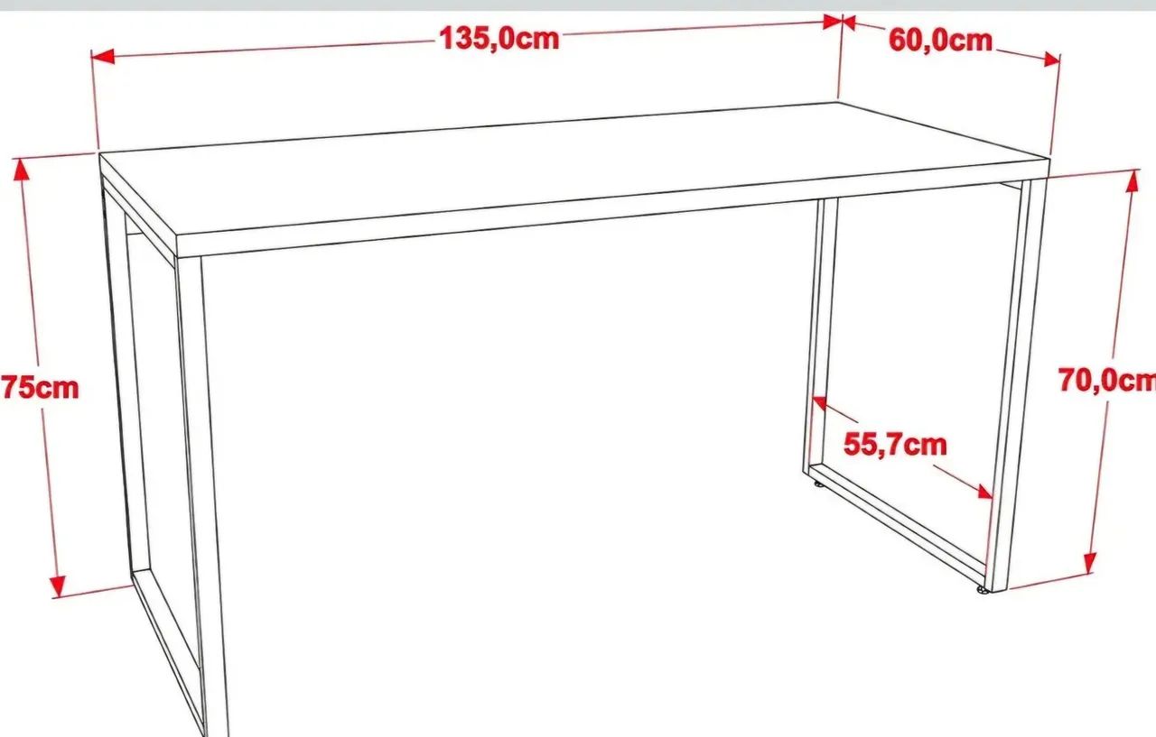 Mesa Escrivaninha Industrial 135cm - Foto 2