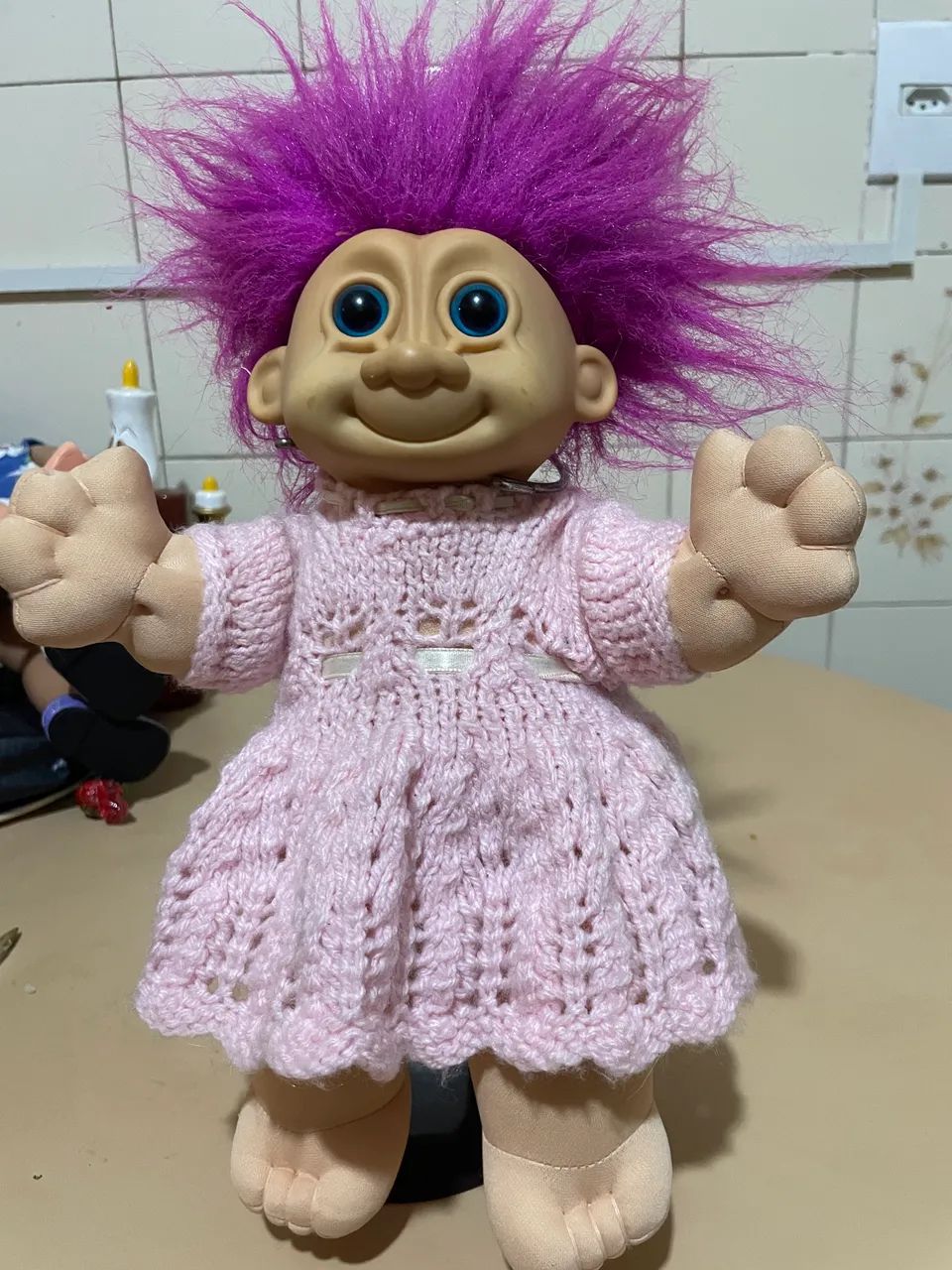 Boneca duende troll gnomo glasslite antiga  - Foto 5