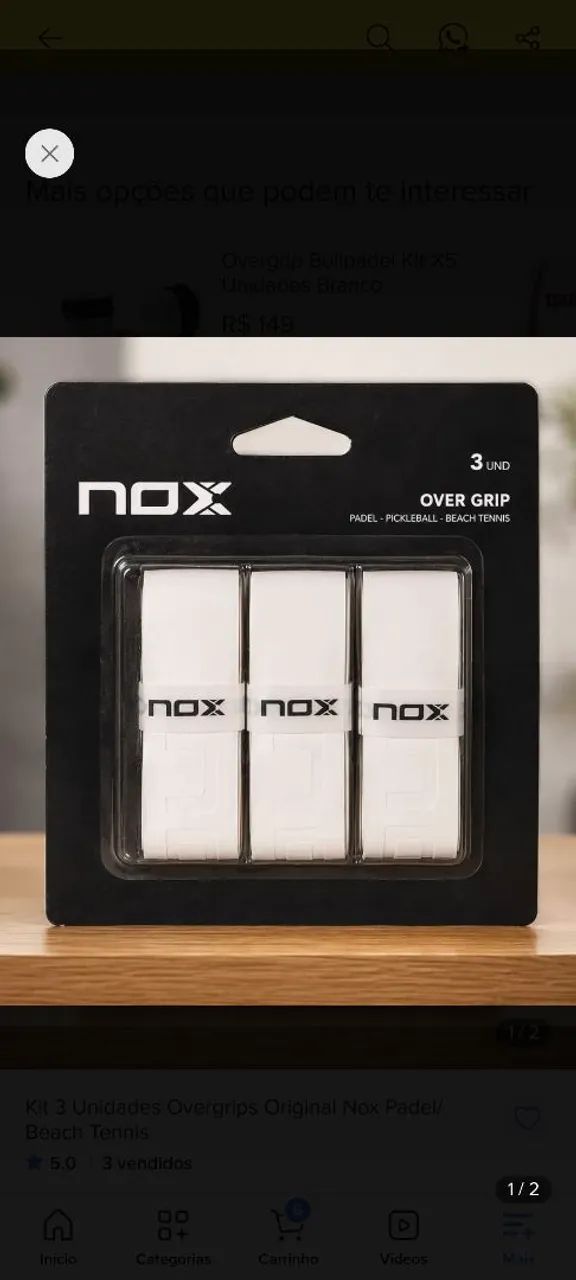 Overgrip nox original kit com 3