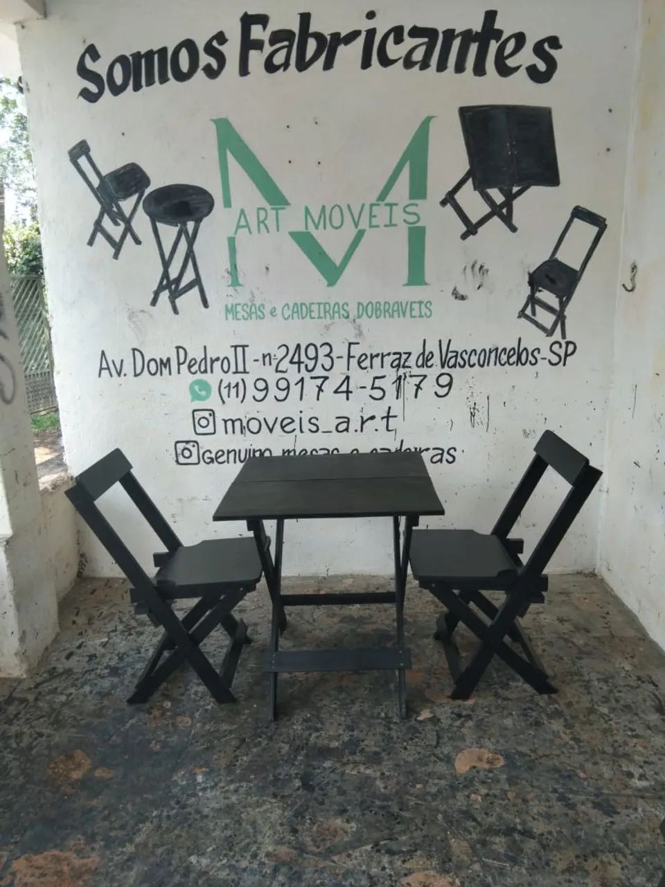 mesase cadeiras tudo dobrável  - Foto 2