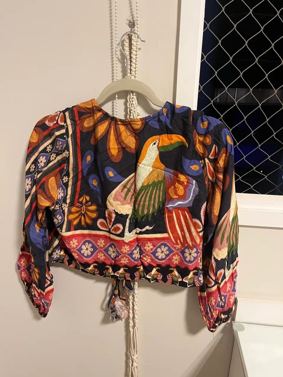 blusa manga comprida estampada - Foto 2