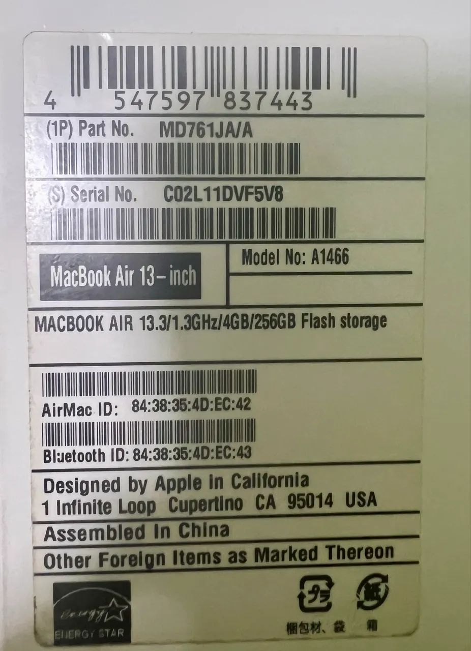 Apple MacBook Air A1466 13.3 2014 4gb 256gb - Foto 4